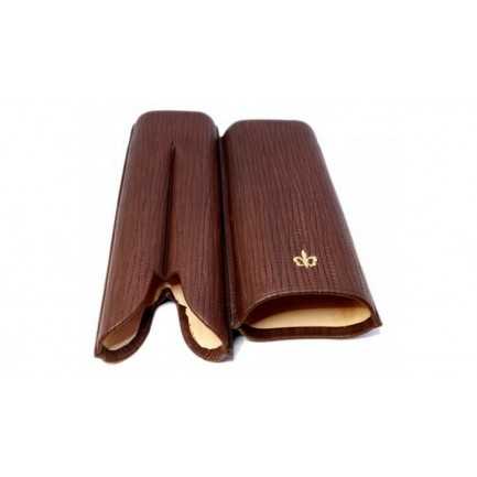 LEATHER CIGAR CASE FLEUR DE LIS MONTECRISTO